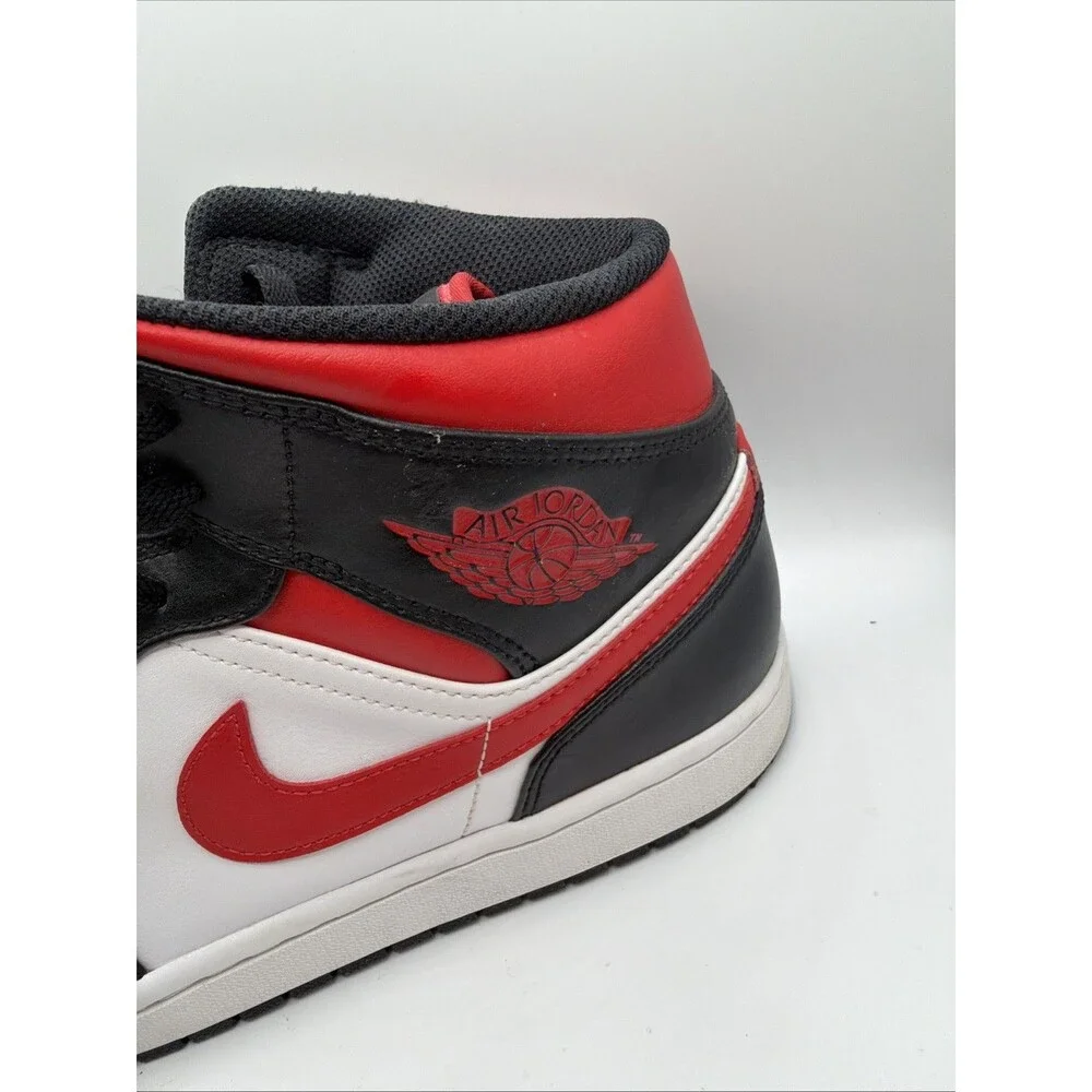 Jordan 1 Mid Bred Black Red White Nike Air Size 11 Mens